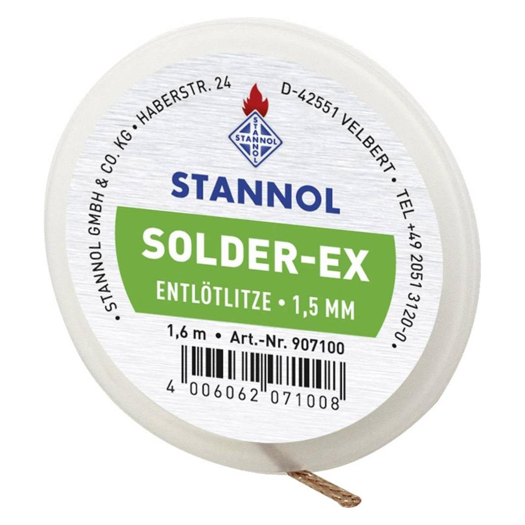 Stannol Solder Ex Entlötlitze Länge 1.6 m Breite 1.5 mm Flussmittel getränkt (907100)