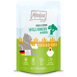 MjAMjAM – Chicks and Friends 125g MjAMjAM Katze 12x125g Chicks und Friend Huhn mit Brokkoli