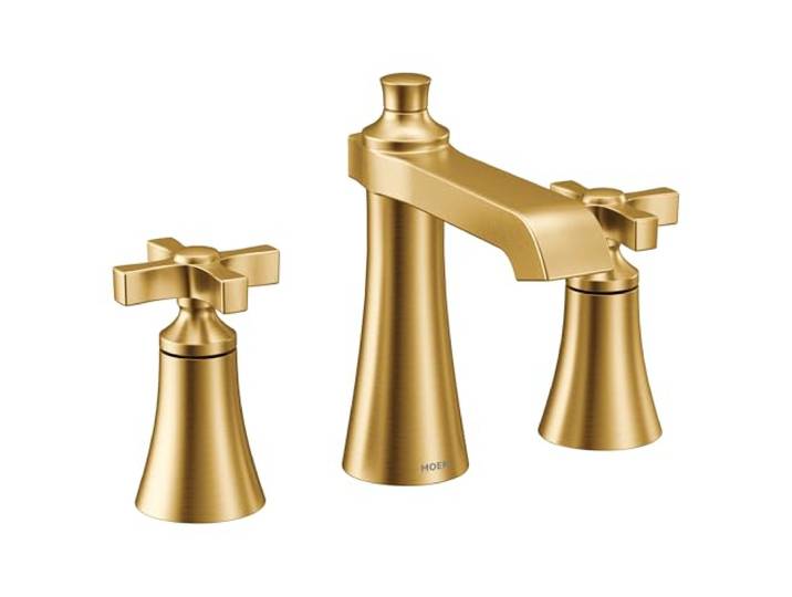 Moen TS6984 Flara Zweigriff, 20,3 cm Breitpread Hebelgriff Badezimmer Armatur Verkleidung Kit ohne Ventil, Chrom, TS6985BG, 0V