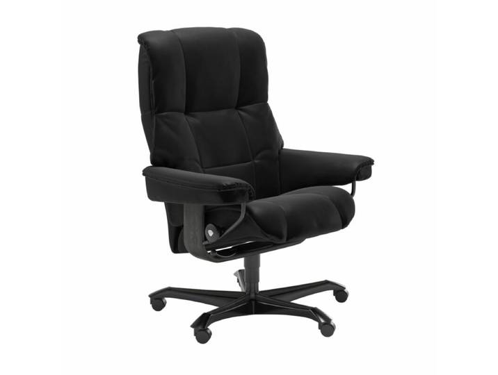 Stressless Mayfair Sessel Home Office - Leder Batick Black - Buche Holzfarbe Grau Modern, Skandinavisch, Zeitlos
