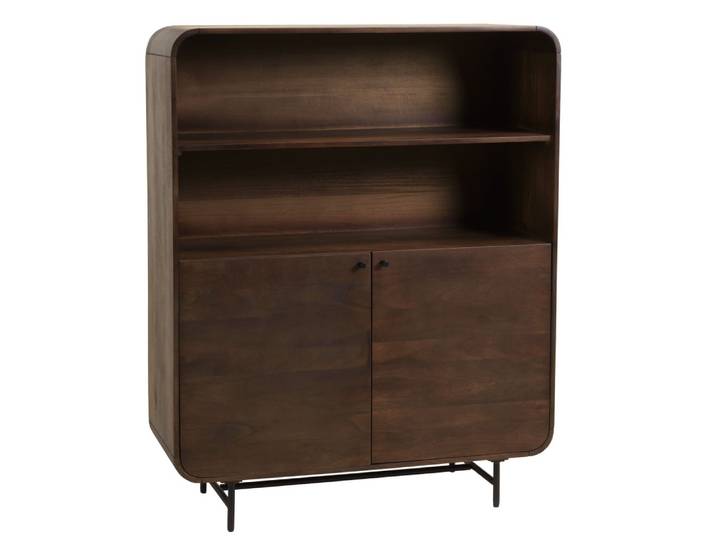 Enfilade haute design bois foncé 2 portes