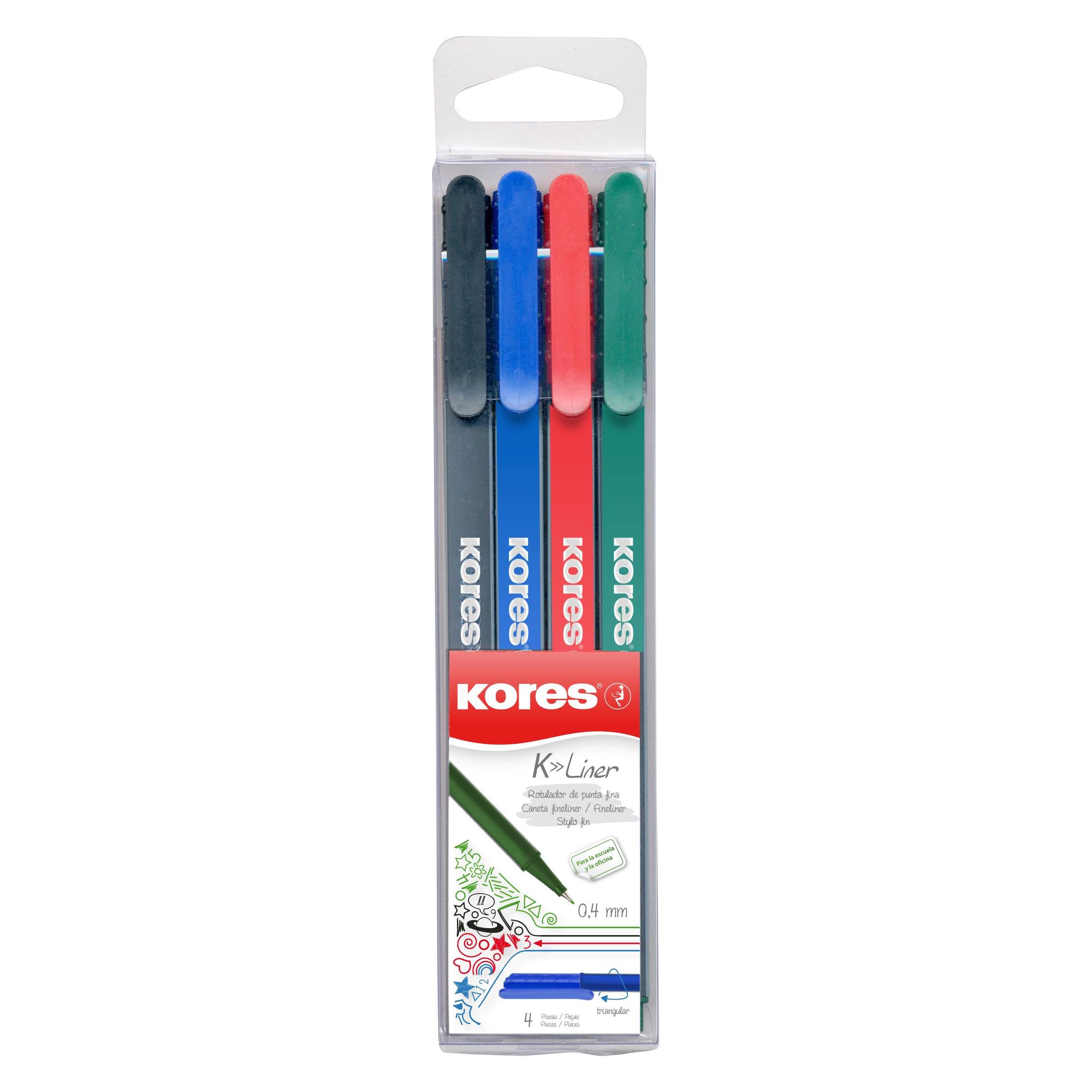 Kores Fineliner Set mit 4 Farben FL28114 (4x) (FL28114)