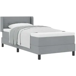 vidaXL, Boxspringbett, Boxspringbett Mit Matratze Stoff Hellgrau (80 x 200 cm)