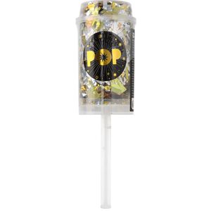 Amscan Konfetti 3900436, Party-Popper, aus Folie, Konfettikanone 25cm, mit goldenem & silbernem Konfetti
