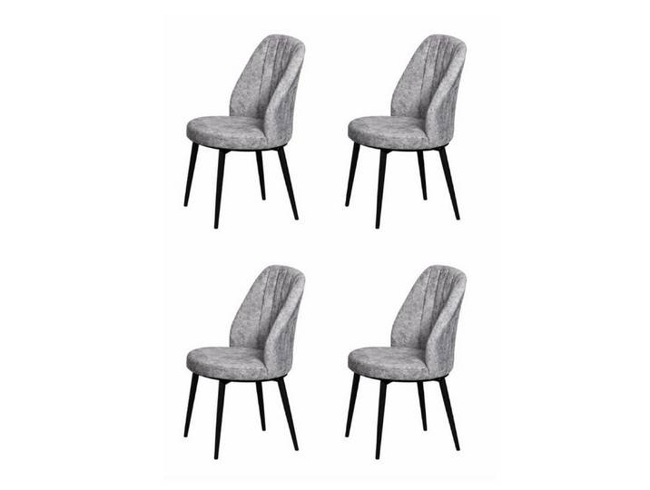 JVmoebel Esszimmerstuhl 4x Moderne graue Stühle weich bequem neu vielseitig, Made in Europa