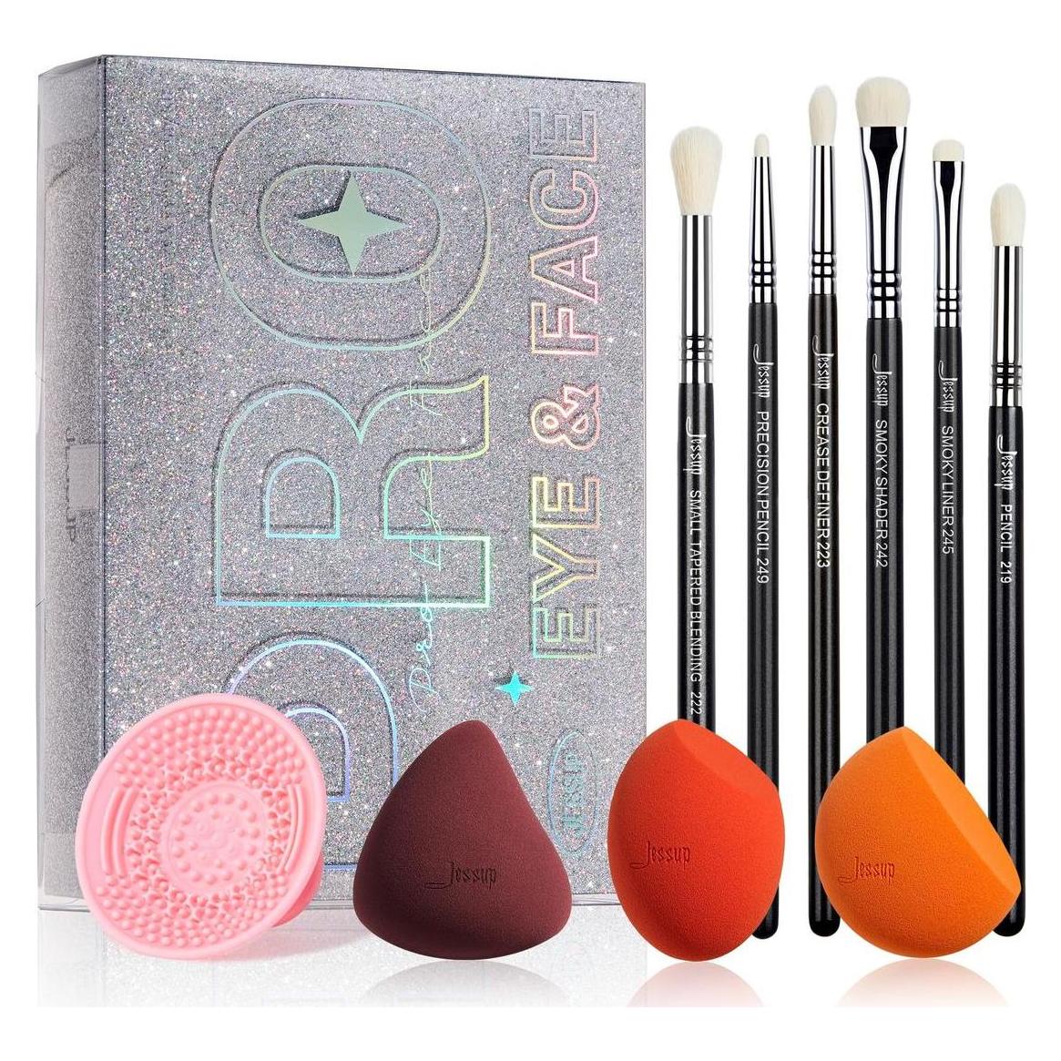 Jessup Makeup Schwamm Set Lidschatten Pinsel Set Makeup Pinsel Reiniger (6976074375044)