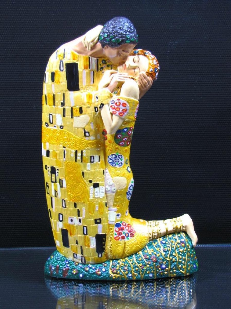 Parastone Mouseion Sculptuur De Kus van Gustav Klimt voor op tafel