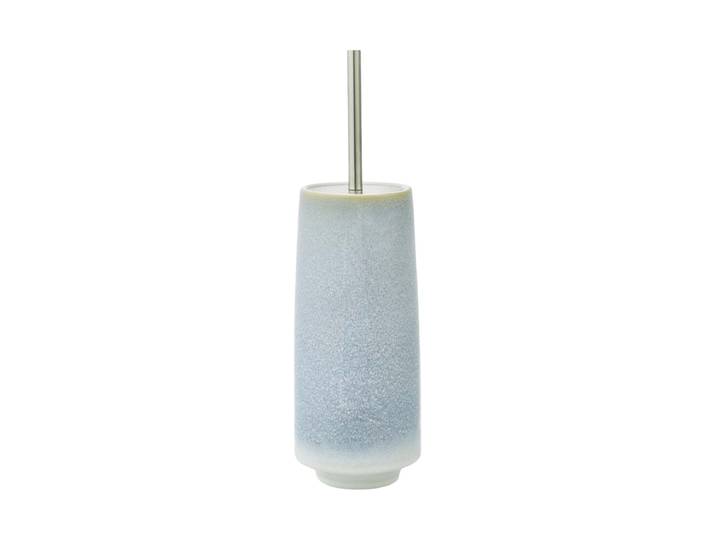 Handgefertigter Design Toilettenbürstenhalter „Figo“ aus Keramik, Eisblau Eisblau, Silber Aquanova
