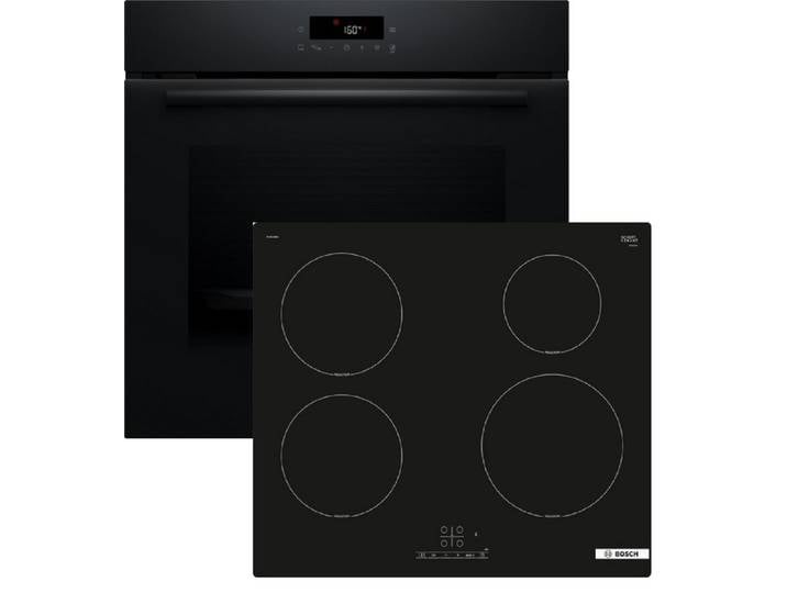BOSCH Backofen-Set Serie 2, Serie 4 HBA571BB4, mit nachrüstbar, 3D-Heißluft, Halogen-Innenbeleuchtung
