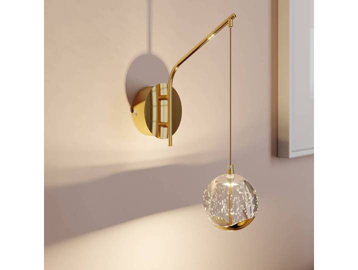 Wandleuchte Hayley Lucande, klar / transparent, für Wohn- / Esszimmer, Glas, Modern