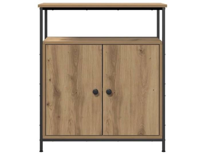 KTHLBRH Anrichte Eiche Handwerk 70 x 30 x 80 cm Holz mehrschichtig Robuste Tischplatte, verstellbare Füße, viel Stauraum, Stahl