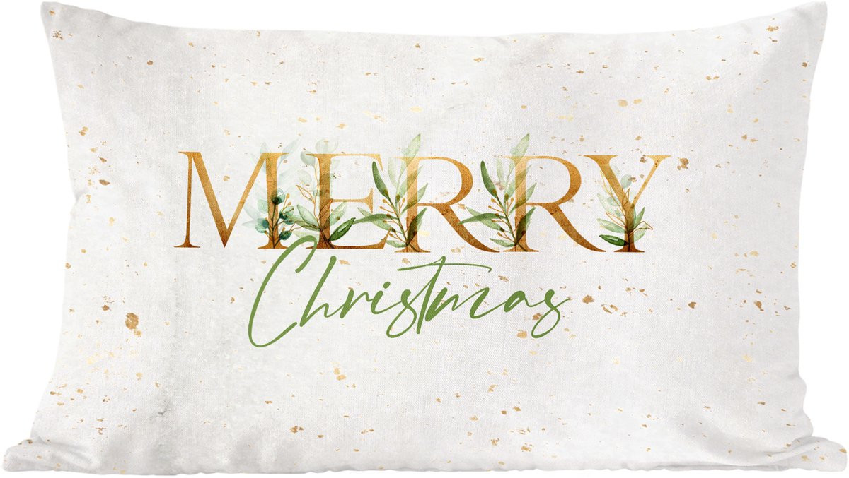 Kerstsierkussen met Merry Christmas quote in goud - 50 x 30 cm