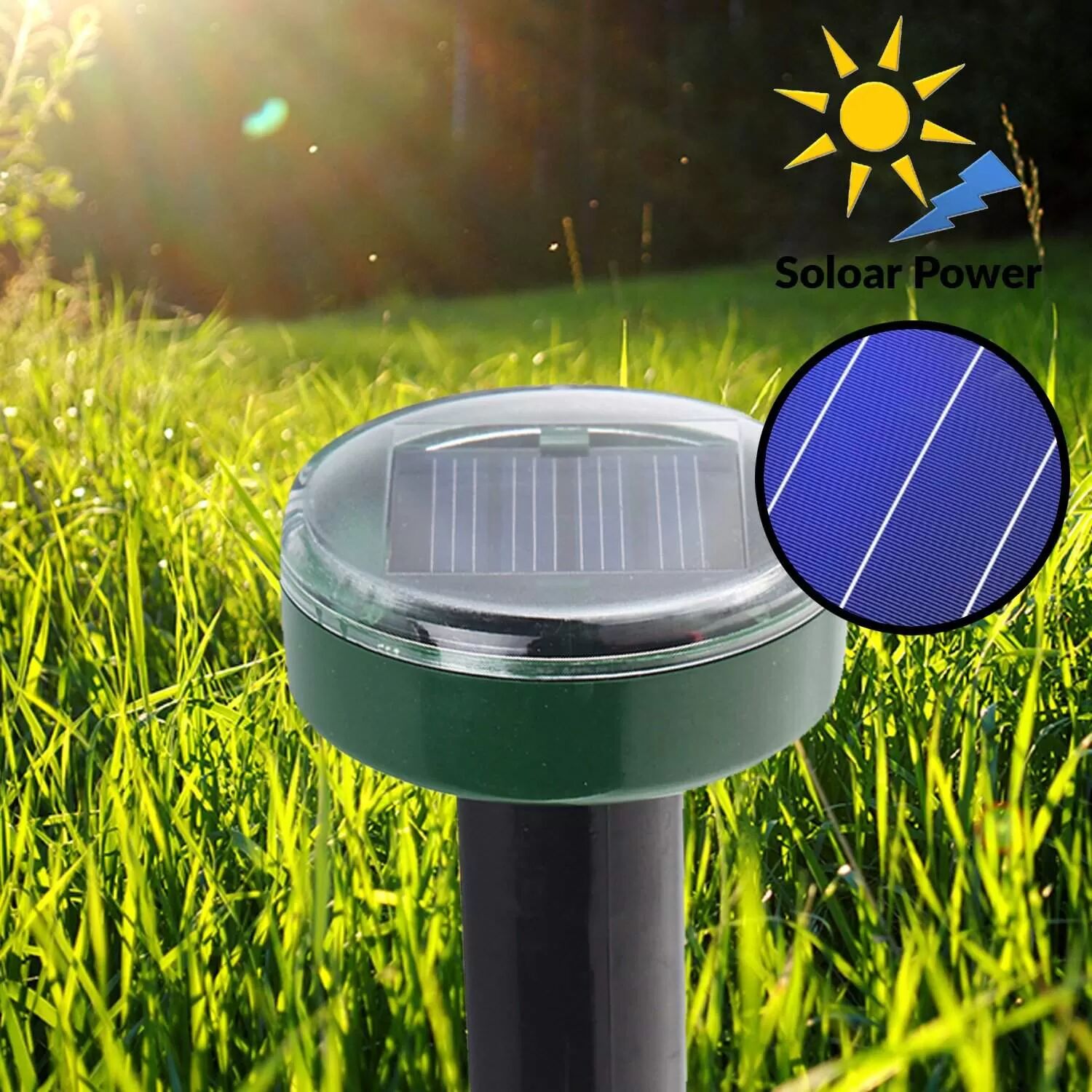 INF Ultraschall-Tiervertreiber mit Solarzelle 1 Packung