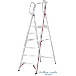 Stufen Stehleiter Hymer 4 Stufen mit Handlauf Plattformabmessung: 440 mm breit, 400 mm lang