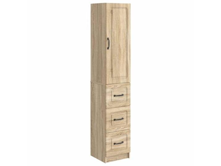 HKLGBVCR Möbel-Set, 2-teilig, 33 x 34,5 x 87 cm, Holz, Technik Moderner Aufbewahrungsschrank, Fächer und Schubladen, offene Regale, LED-Beleuchtung, Sideboard-Organizer