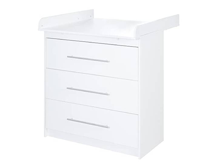 roba Wickelkommode „Maren“ mit abnehmbarem Aufsatz, schmal, 3 Schubladen, Wickelhöhe 90 cm, Weiß