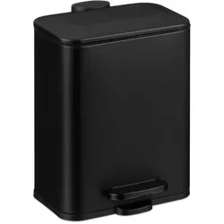 Relaxdays Bad Mülleimer 5 l Softclose Schwarz