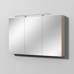 Sanipa Wandvorbau Spiegelschrank „Milla“ 1200 × 750 × 149 mm Anschlag links, links in Eiche Nordic, Anschlag links