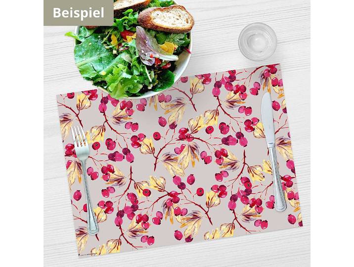 Tischset Vogelbeeren II 12er-Set 44 x 32cm Multicolor