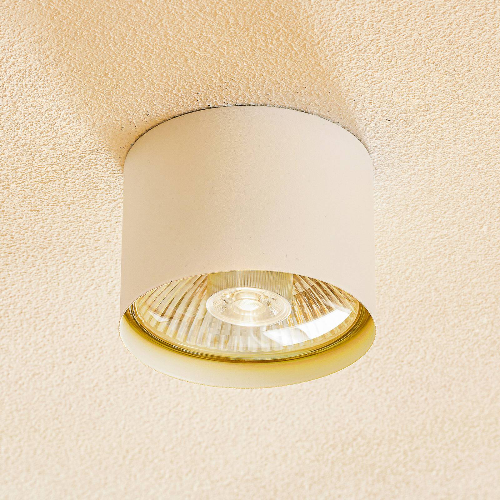Deckenstrahler Chloe, weiß, Ø 11,5 cm Stahl starr Chloe Argon, dimmbar, weiß / opal, für Wohn- / Esszimmer, Metall, Modern