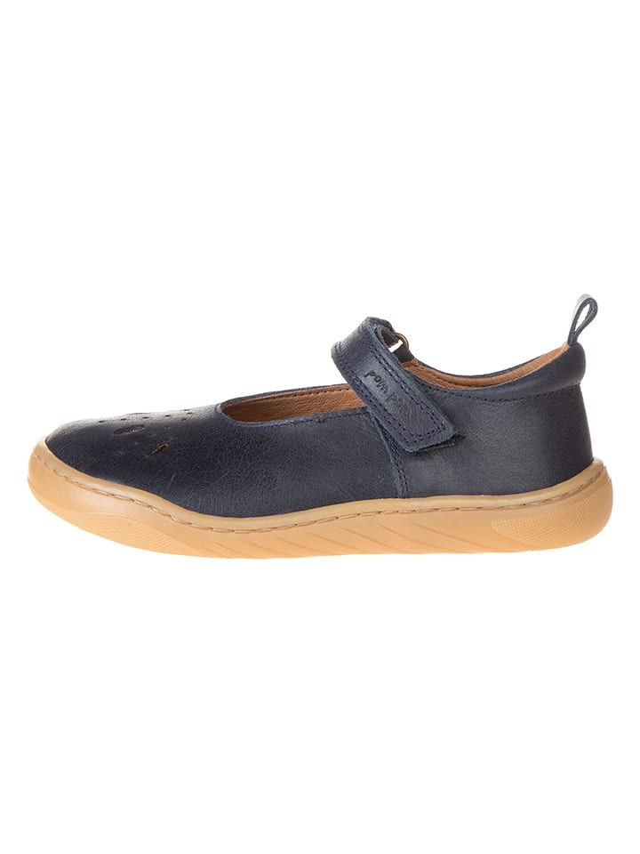POM POM Leder-Spangenballerinas in Dunkelblau - 28