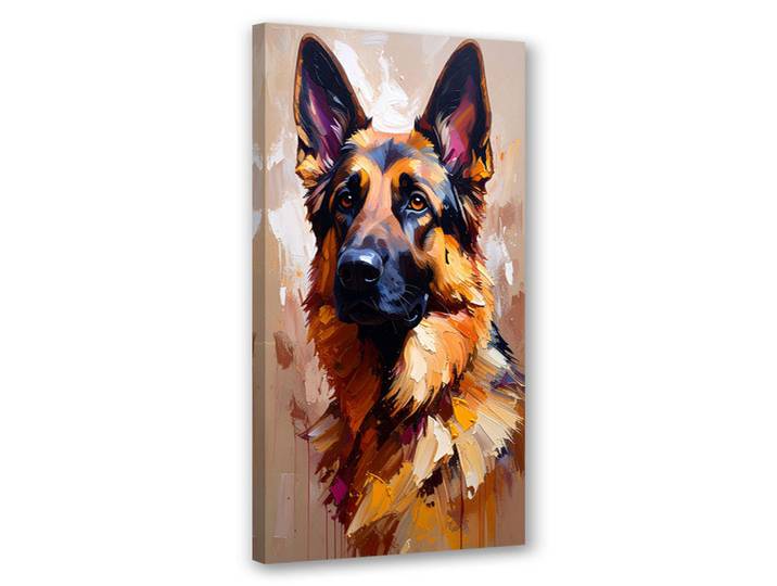 Feeby Leinwandbild Deutscher Schäferhund Tier 40x80cm, Braun, Tiere, Rechteckig, 40x80 cm, Bilder & Rahmen, Bilder, Leinwandbilder