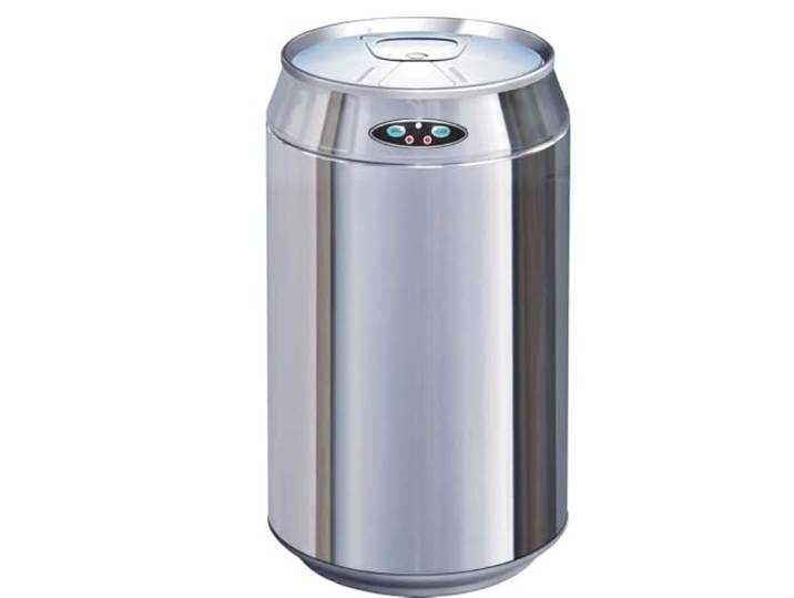 Poubelle de cuisine automatique 30L CAN en acier INOX forme canette avec seau