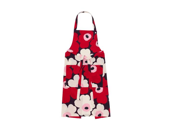 Marimekko Tablier Pieni Unikko Plum-cranberry-off white-rose