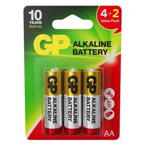 GP Batteries BATTERIES 15AR 4+2PCS (AA) (6 Stk., AA) (GPPCA15AR008)