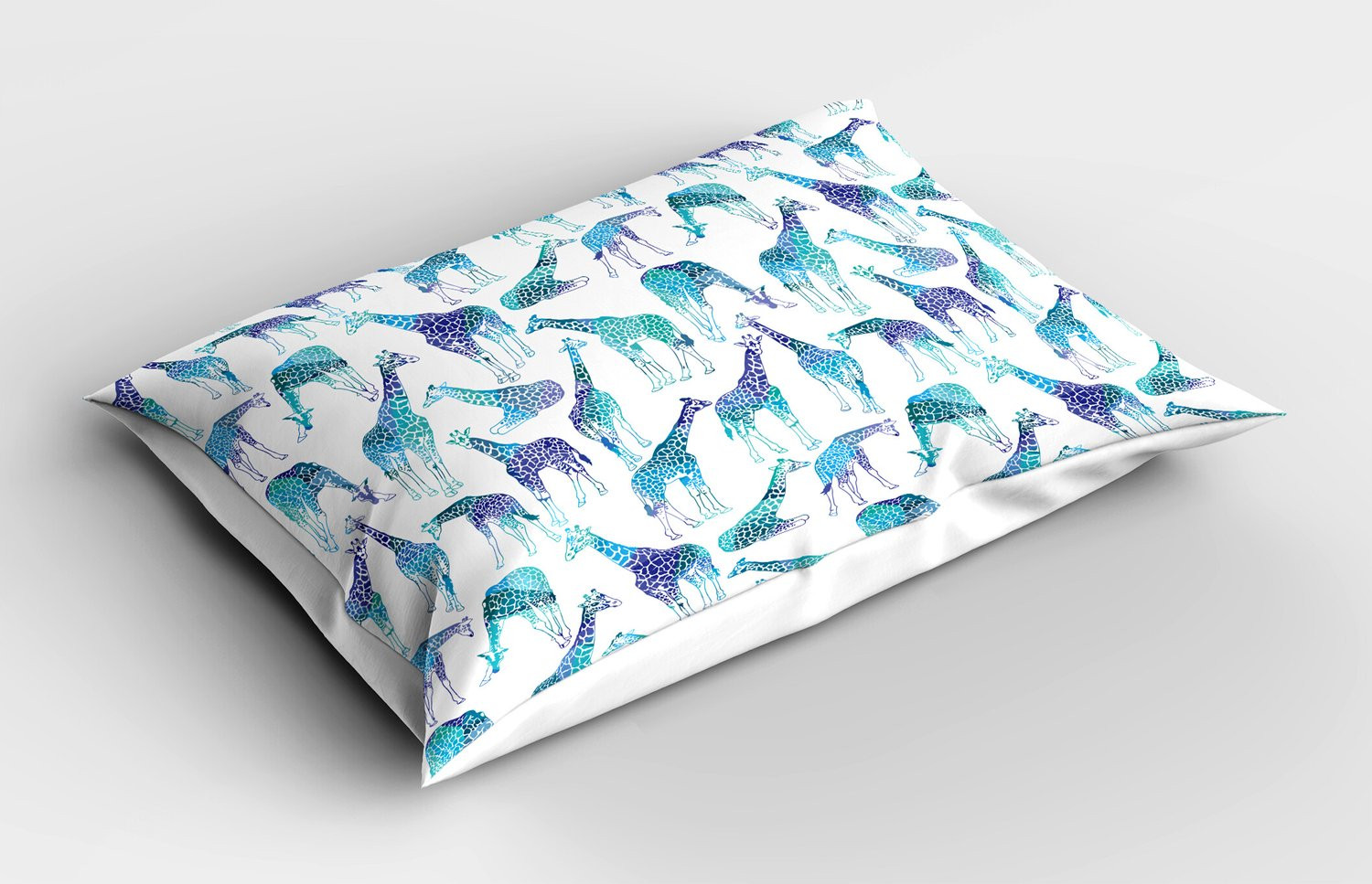 ABAKUHAUS Giraf Kussensloop met Abstract Dierontwerp, Blauw, 65 x 50 cm