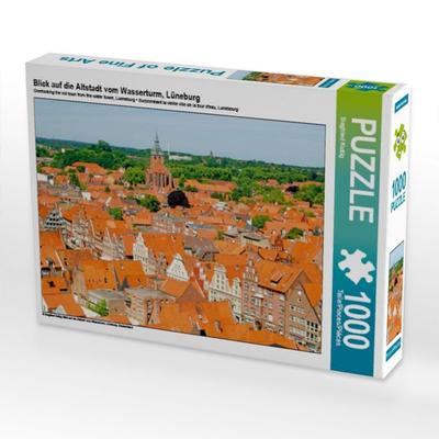 CALVENDO Puzzle Blick auf die Altstadt vom Wasserturm, Lüneburg | 1000 Teile Lege-Größe 64x48cm Foto-Puzzle für glückliche Stunden