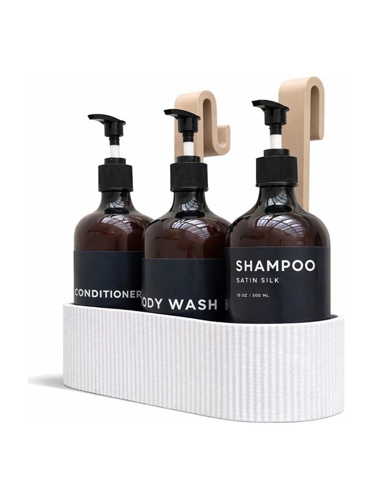 Simiu - TAVO - Badezimmer-Organisation für Glaspanel - Beige/Weißmarmor