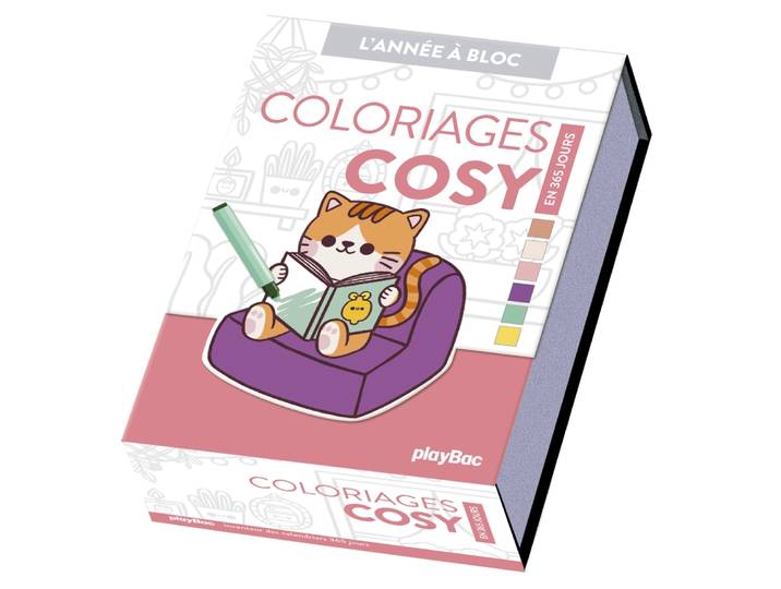 Calendrier Coloriages cosy en 365 jours - Année à bloc (Coffret)