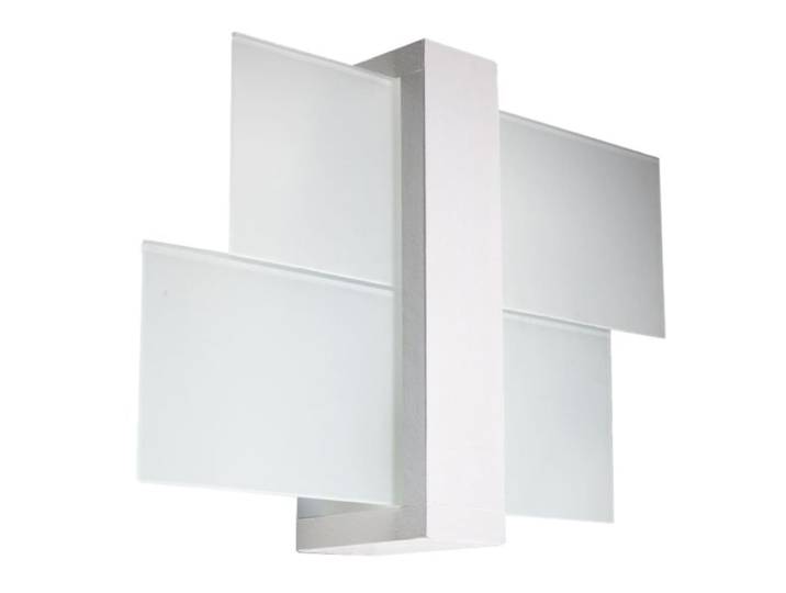 Applique rectangle en bois, blanc L: 43cm