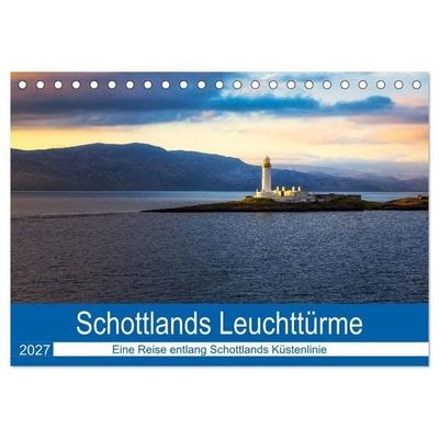 Schottlands Leuchttürme (Tischkalender 2027 DIN A5 quer), CALVENDO Monatskalender