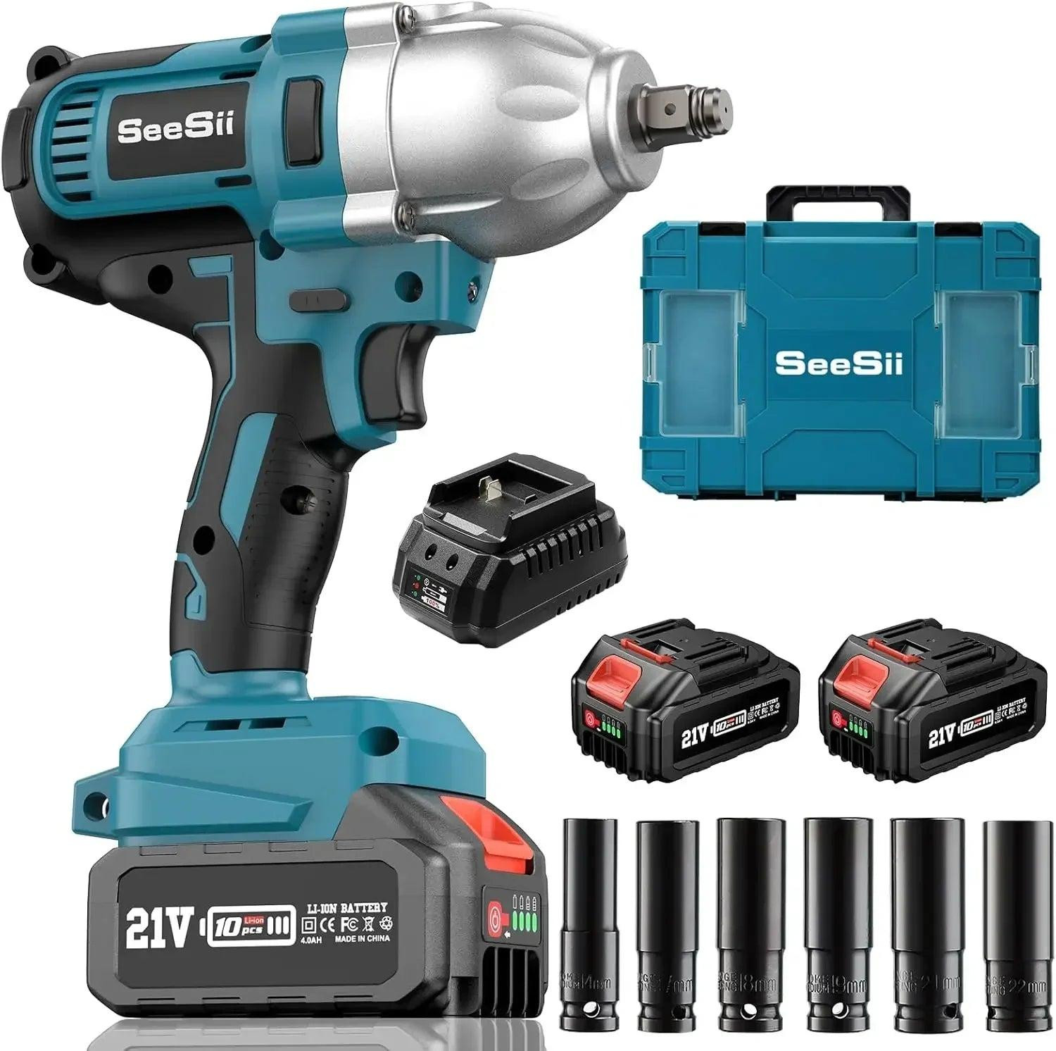 Selius Accu Slagschroevendraaier Impact Wrench 1300 N.m 1/2 Inch met 2 Accu's