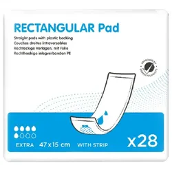 Ontex Rectangular Pad Extra mit Folie + Klebestreifen 47 x 15 cm 4 x 28 = 112 Stück