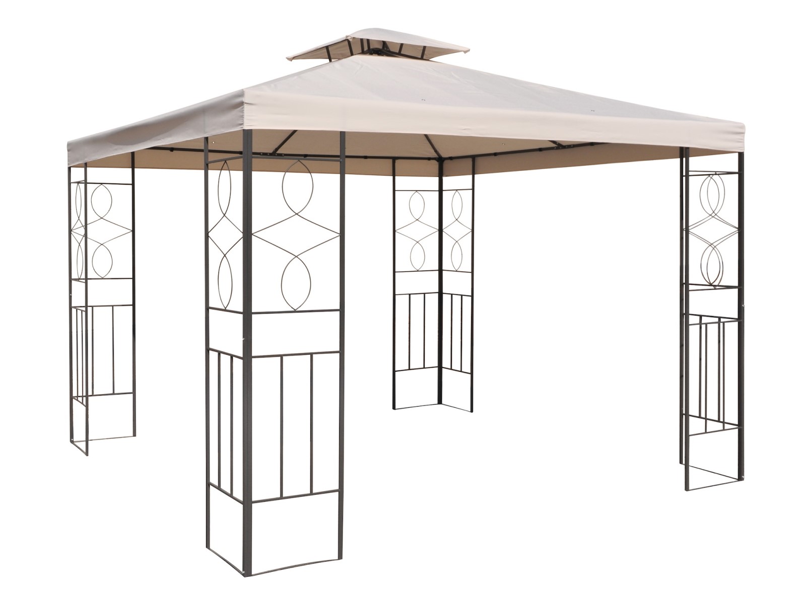 HAUSHALT Pavillon, Maße: 3 x 3 x 2,6 m Polyester, Dachfarbe: beige 09223307