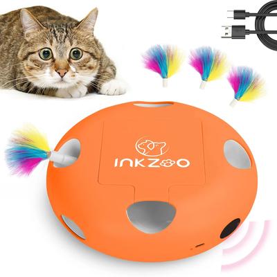 Uplift Treasures Smart Interactive Whack A Mole Cat Toy orange