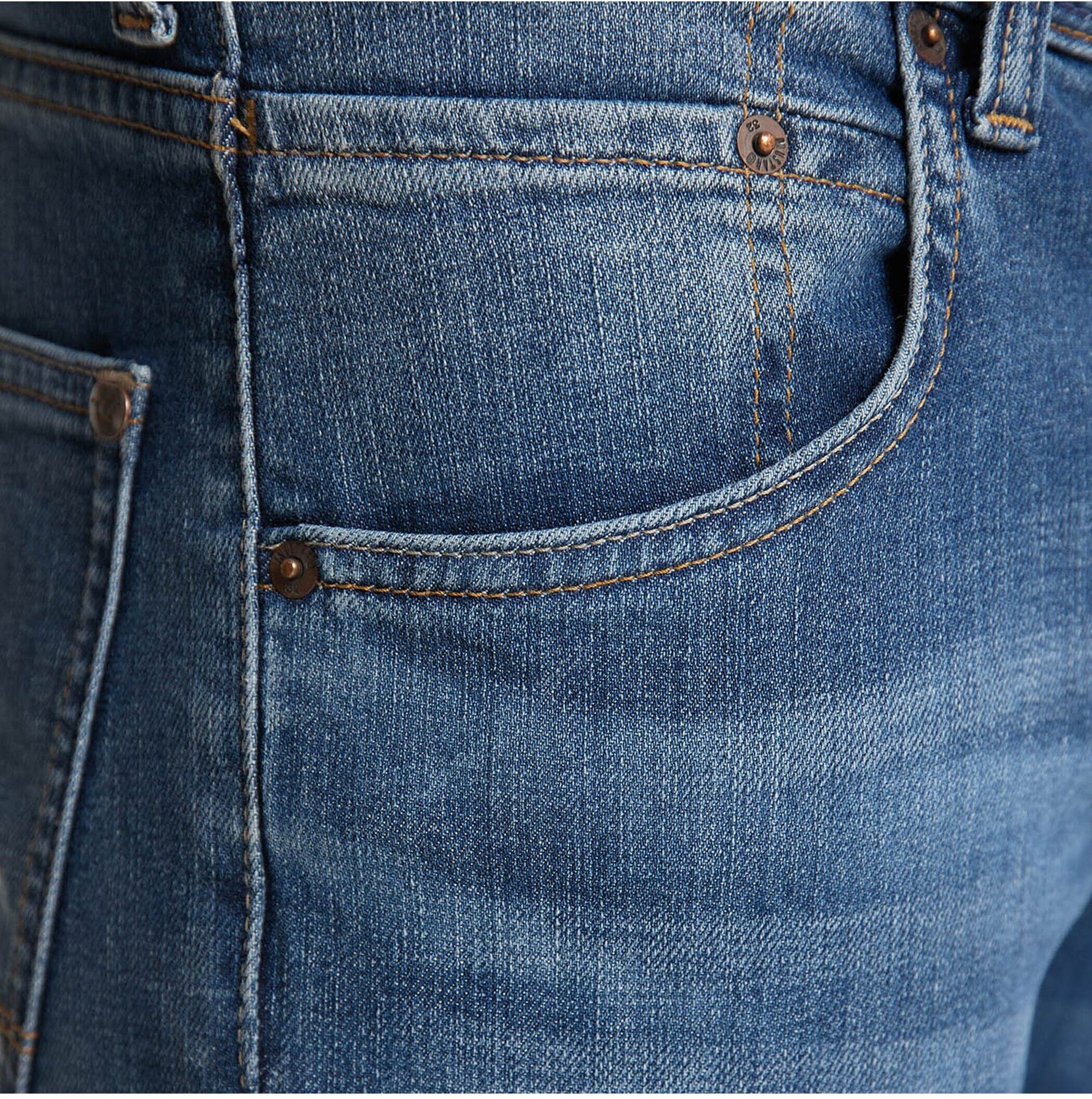 Comfort-fit-Jeans MUSTANG "Jeans Style Michigan Straight", Herren, Gr. 33, N-Gr, blau (dunkelblau), Obermaterial: 98% Baumwolle CO. 2% Elasthan EL., Jeans Comfort-fit-Jeans