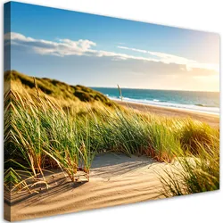LEINWANDBILD Strand Meeresdünen Landschaft 100x70cm