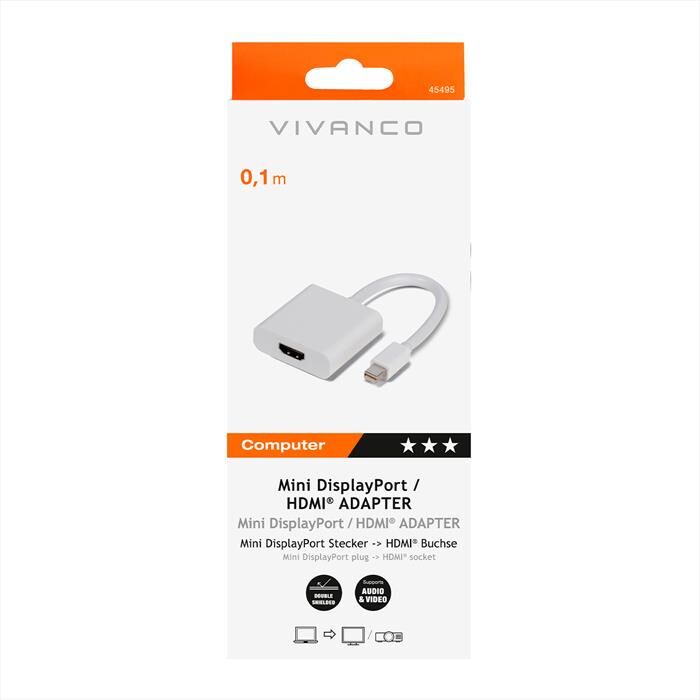 SBS Mini Displayport/hdmi Adapter,mini Dp Plug-hdmi-bianco