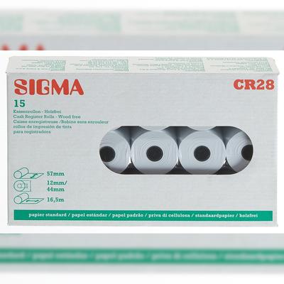 SIGMA Kassenrollen CR28, 57 mm x 16.5 m, 15 Stück