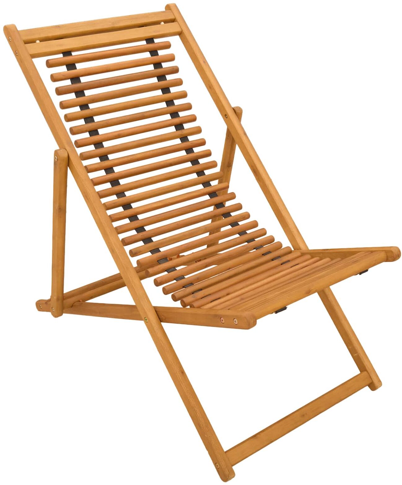 vidaXL Chaise Longue 3 Position Bois d'eucalyptus massif Naturel