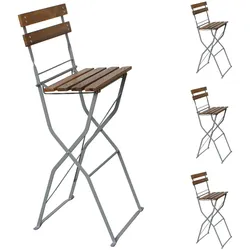 Mojawo, Barhocker, Biergarten Barhocker Hochstuhl Klappstuhl Gartenstuhl Akazie Stahl