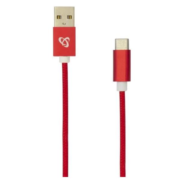 Sbox USB->Type C M/M 1.5m USB-TYPEC-15R fruity red (1.50 m, USB 2.0) (CTYPE15R)