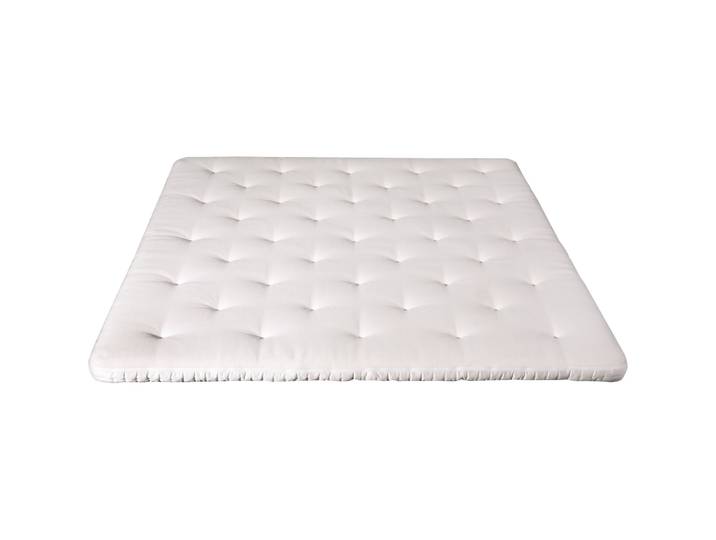 Modular Topper Jana Weiss Stretchbezug geheftet, Bezug: Cashmere/Polyester, 6 cm Latexkern, Polsterung: 55 Prozent Baumwolle, 45 Prozent