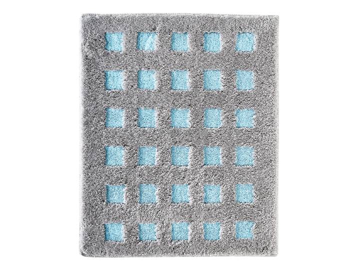 Tapis de bain Boxes 55 x 65cm Turquoise/Gris/Turqouise