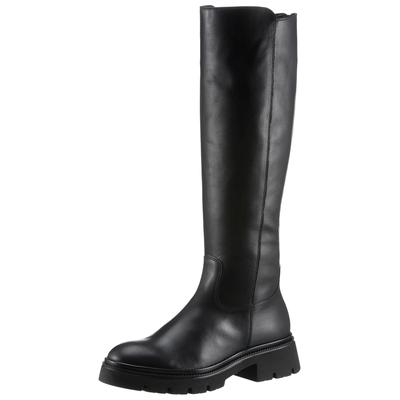 Stiefel GABOR, Damen, Gr. 42, Varioschaft, schwarz, Kalbsleder, Textil, unifarben, Schuhe Stiefel, Blockabsatz, Langschaftstiefel in cleaner Optik