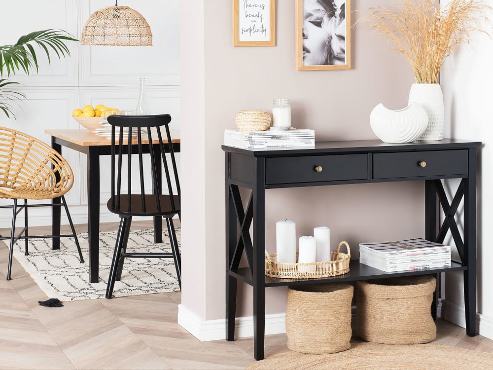 Beliani Console noir Noir 35x80x100cm